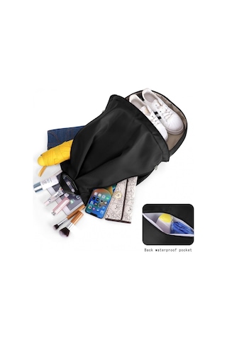 Siyah Ayakkabı Bölmeli Ve Islak Cepli Su Geçirmez Yüzme Sırt Çantası, Spor Ve Seyahat Sırt Çantası Küçük Spor Çantası Diğer