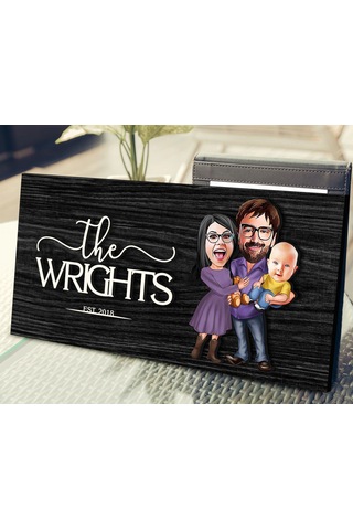 Bk Gift Kişiye Özel Aile Karikatürlü Kabartma Figürlü Ahşap Tablo, Duvar Dekoru, Arkadaşa Hediye, Özel Tasarım Ev Hediyesi-3