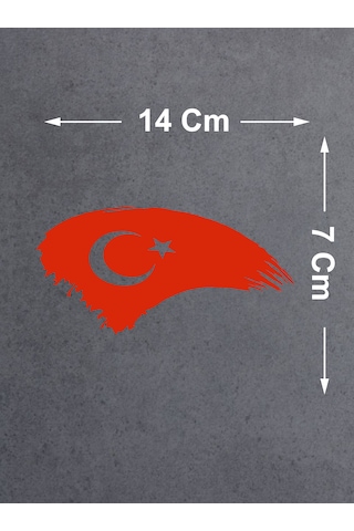 Türk Bayrağı Sticker - Ay Yıldız, Türkiye, Araba Oto Motosiklet Karavan Sticker - 00786 14x7 Cm
