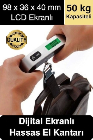 Taşınabilir Dijital Ekranlı Pilli El Kantarı Hassas Terazi Seyahat Yolculuk Bavul Çanta Tartı 50 Kg Diğer