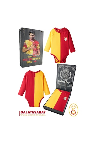 Galatasaray Uzun Kol Bebek Body Zıbın Metin Oktay Basklı Ahşap Kutulu 036 Kırmızı