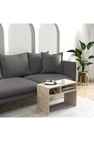 Vera Yan Sehpa , Servis Sehpası Traverten Mermer Desen