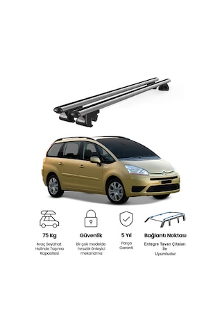 Venüs Citroen C4 Grand Picasso 2007-2013 Uyumlu Gri Ara Atkı Port Bagaj Tavan Barı