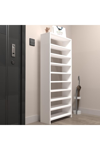 Kenzlife Ayakkabılık Mısri Mat Beyaz Suntalam 140 060 20 Yirmiyedi Çift Ayakkabı Kapasitesi Arkalıksız Beyaz