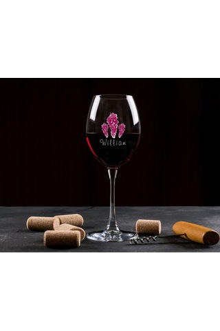 Bk Gift Kişiye Özel İsimli Renkli Baskılı 2li Şarap Kadehi Seti- 1, Şarap Kadehi Hediye Seti, Doğum Günü Hediyesi, Sevgiliye Hediye Kobitmeyen137722 B