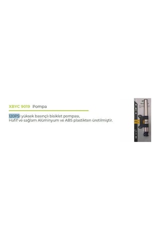 Forte Gt Xbyc 9019 Bisiklet Pompası Hafif Sağlam Alüminyum120 PSI