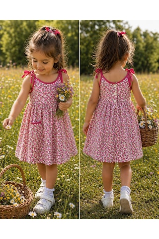 Cresh Creshkids Kız Çocuk Elbise Fuşya - Pembe