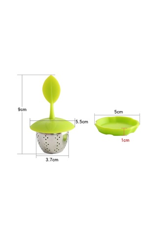 Sones Paslanmaz Çelik Yaprak Şekli Silikon Çay Poşeti Çay Süzgeçleri Bebek Mavisi