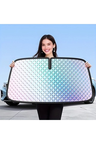 Pazly 1 Adet Evrensel Taşınabilir Katlanabilir Ön Cam Güneşlik, Uv Işın Engelleyici, Isı Yalıtımlı, Çoğu Araç İçin Uygun