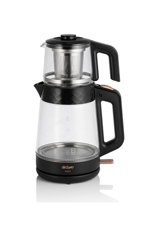 Ar3101-cc Gusto Çay Makinesi, 900 Ml Cam Demlik, 2 L Su Isıtıcı Haznesi, Paslanmaz Çelik Filtre Çok Renkli