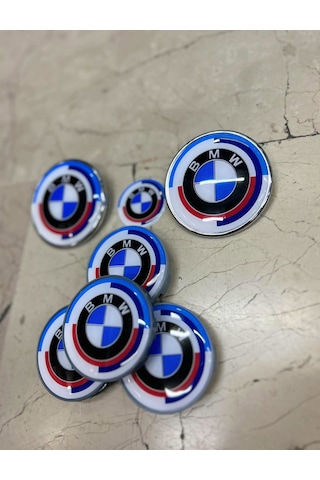Bmw 5 Serisi E34 E39 E60 F10 50 Yıl Kaput Bagaj Jant Ve Direksiyon Logo Seti 0