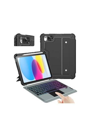 Nillkin İpad 11. Nesil A16 /10. Nesil Klavyeli Kılıf 10.9 İnç, Kalem Tutucu, 7 Renkli Arkadan Aydınlatmalı, Sihirli İzleme Dörtgeni, Ayarlanabilir Stand, İpad 11./10. Nesil 2025/2022 İçin