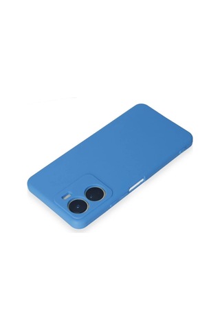 Vivo Y16 Kılıf First Silikon - Mavi Düz Renkli