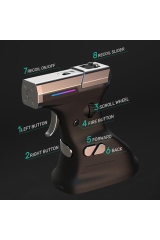 Ergostrike7 Fps Oyun Faresi Gerçekçi Geri Tepme Geri Tepme Anahtarlama Dpı Anahtarlama Usb Kablolu Ergonomik Tasarım Profesyonel Amaç Geliştirme, Windows/mac Uyumlu, Rgb Yazma, Yüksek