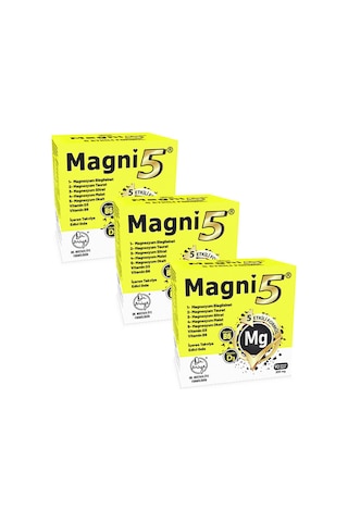 Magni5 Magnezyum Vitamin D3 B6 İçeren Takviye Edici Gıda 3x90 Kapsül