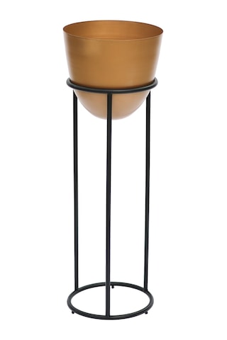 Summus Metal Ayaklı Saksı Büyük Boy Bronz