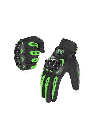 Tcherchi Tam Boy Motosiklet Eldiveni Siyah - Yeşil