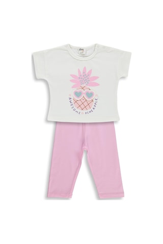 Civil Baby Ananas Baskılı 6-18 Ay Takım - Ekru
