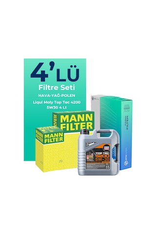 Mann Fiat Albea 1.3 Dizel Filtre Bakım Seti Liqui Moly Motor Yağlı (2002-2012) 4 Lü -