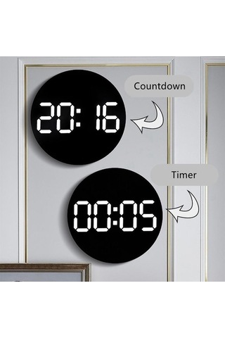 Monyee Uzaktan Kontrollü Sessiz Duvar Saati - Zaman, Tarih, Sicaklık, Nem Gösterimi, Çift Alarm, Otomatik Işık Ayarlama Ve Geri Sayım Fonksiyonu Diğer