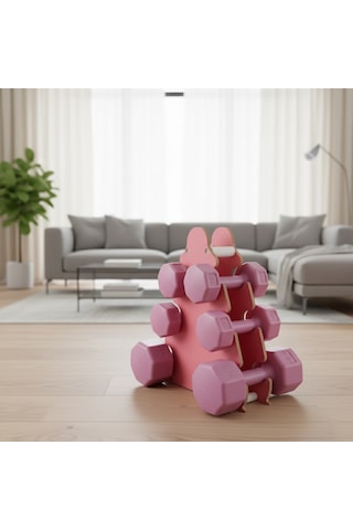 Psspor Mini Stand Pembe (Psspor 1Kg-2Kg-3Kg Dambillari Ile Uyumludur - Görseldeki Dambillar Dahil Değildir)