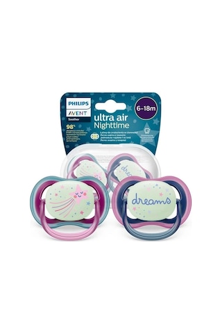 Philips Avent Ultra Air Night Karanlıkta Parlar Gece Emziği 6-18 Ay Kız