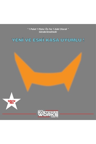 Cfmoto Nk250 Far Sticker 2018-2025 Uyumlu Hazır Far Sticker Kit Turuncu