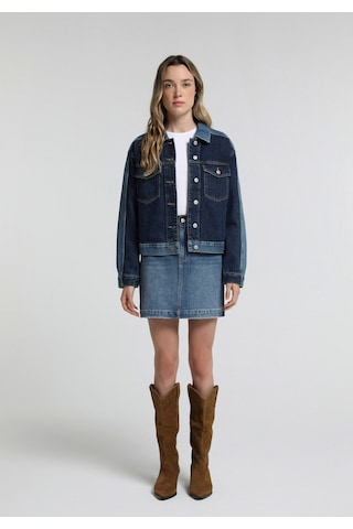 Colin's Colins Oversize Fit Düğmeli Astarsız Kadın Dark İndigo Denim Ceket Cl1082791 Q1.v1 Dn45175
