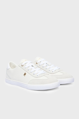 Tommy Hilfiger Logolu Deri Sneaker Ayakkabı Kadın Ayakkabı Fw0fw09391 Ybl Beyaz