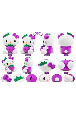 Oyuncak Hello Kitty Peluş Büyük Boy Yumuşak Sevimli Hediyelik Oyun Arkadaşı 40 Cm Mor