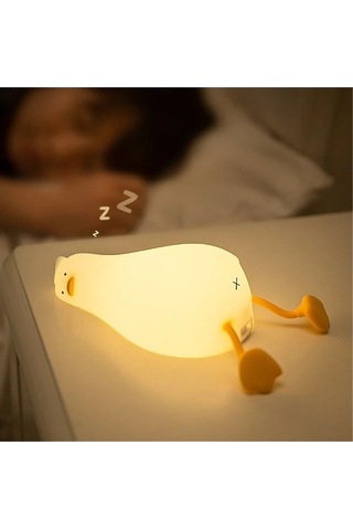 Willowhaven Tcherchi Dokunmatik Sensörlü Ördek Telefon Tutucu & Gece Lambası, Beyaz, Pratik Kullanım İçin Uygun Beyaz