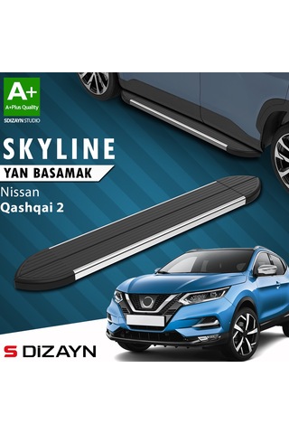 S-dizayn Nissan Qashqai 2 Skyline Krom Yan Basamak 173 Cm 2014-2021 A+ Kalite