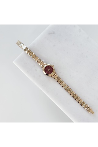 Sim Gold Saat Bordo Çok Renkli Sim Gold Saat Bordo Çok Renkli