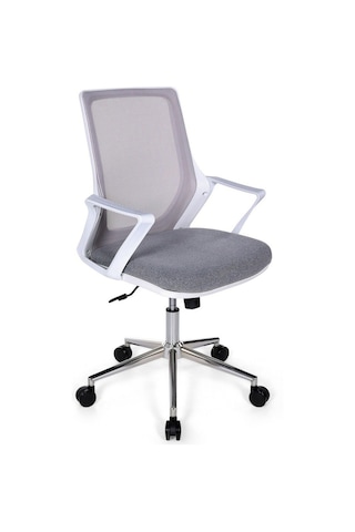 Ofisbazaar Alf Beyaz Fileli Çalışma Koltuğu Ergonomik Şef Ve Toplantı Koltuğu Gri Gri
