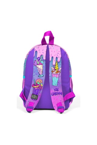 Minik Yuva Sırt Çantası Pembe Mor Milkshake Dondurma Desenli İki Bölmeli 23549