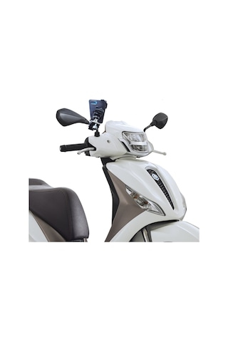 Powertec Piaggio Uyumlu Çapraz Suporte Telefon Tutucu Ayna Bağlantılı