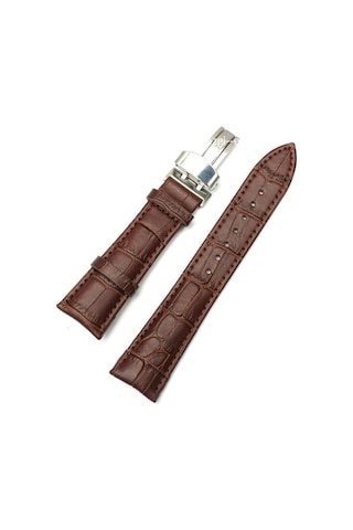 Bizon Deri Saat Kayışı 22Mm Spor Kahverengi Klipsli Saat Kordonu 305768095