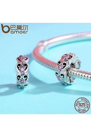 Novahub Romantik 925 Ayar Gümüş Kalp Ter Aşk Spacer Boncuk Fit Bilezikler - Sevgi İçin Tasarlandı Gümüş