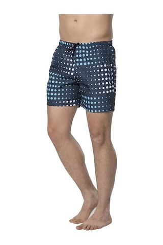 Crozwise Yuvarlak Desenli - Erkek Lacivert Deniz Şortu - 3148-01
