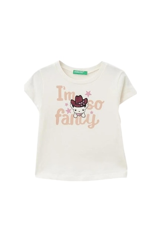 United Colors of Benetton Kız Bebek Tshirt 3ı1xg10dı Ekru