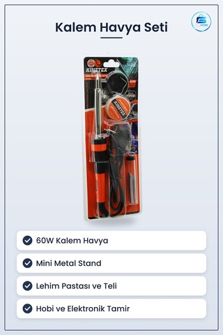 Kalem Havya Seti 60w Mini Stand Lehim Pastası Teli Elektronik Dev