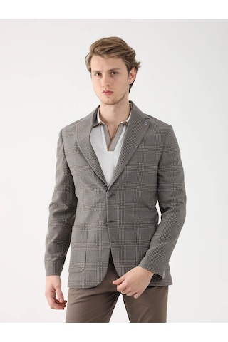 Dufy Kahve Erkek Slim Fit Mono Yaka Ceket - 95400 Kahverengi