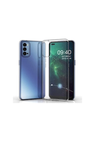 Oppo Reno 4 Kılıf Şeffaf Silikon Hibrit Case Renksiz