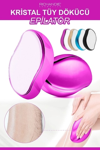 Kristal Tüy Dökücü Ağda Epilatör Crystal Eraser Epilasyon Aleti Tüy Silgisi Tüy Alıcı Fiziksel Pembe