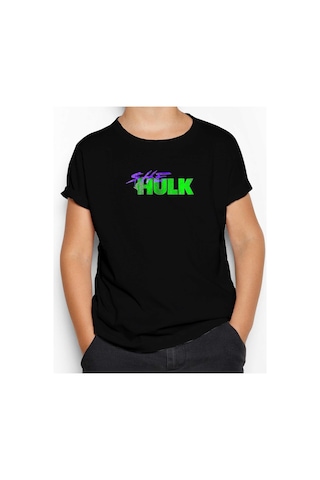 Zepplin Giyim She Hulk Logo Siyah Çocuk Tişört Siyah