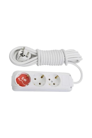3'lü 5m Uzatma Kablosu Yüksek Kalite Elektrik Kablosu Topraklı Priz 5 M