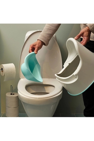 Kaliteli Çocuk Lazımlığı Yükseklik 28 Cm İkea Çıkartılabilir Pratik Kaymaz Lazımlık Beyaz-turkuaz Beyaz