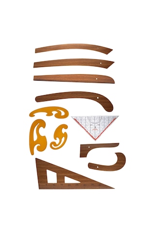 Terzi Modelist Tekstil Stilist Mdf-plastik Cetvel Riga 11 Parça