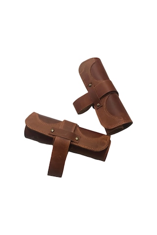 Deri Rulo Kalemlik Özel Tasarım Camel Kahve El İşçiliği