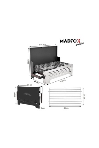 Madfox Steelfold Paslanmaz Çelik Katlanabilir Mangal Siyah